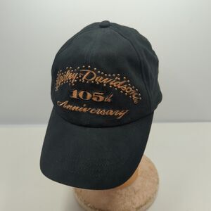 Harley Davidson 105th Anniversary Baseball Cap Strap Back Adjustable Black Gold